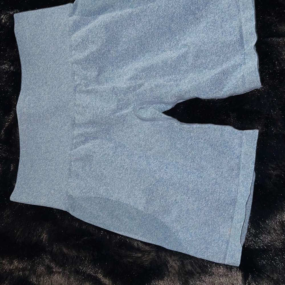 Blue High-Waisted Shorts